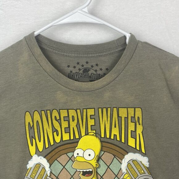 Universal Studios Homer Simpson Conserve Water Drink Water Graphic Shirt Medium - Picture 4 of 9